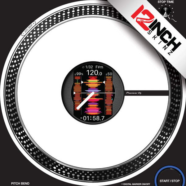 Pioneer REV7 GLOSS Platter Skinz ADHESIVE (PAIR) - Colors DJ