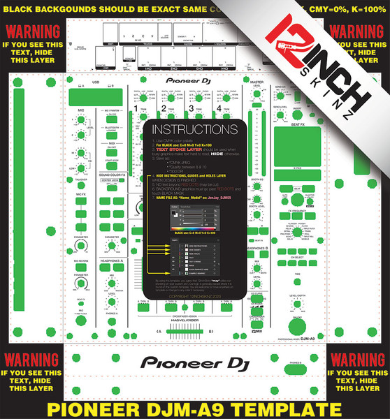 M,Junページ Pioneer DJM-A9 Skinz - Custom (ADHESIVE) - 12inchSkinz