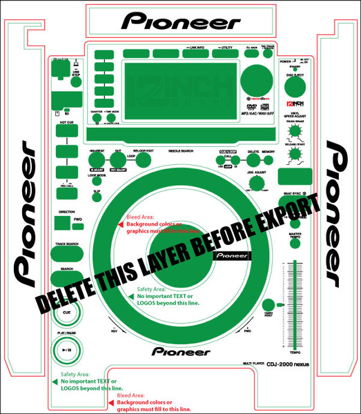 Pioneer CDJ-2000nexus Skinz (PAIR) - CUSTOM - 12inchSkinz