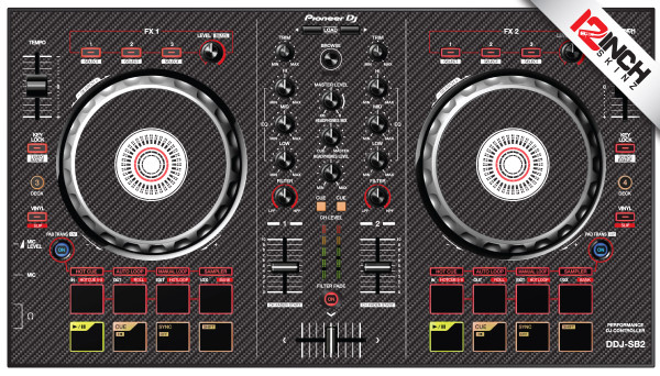 Pioneer DDJ-SB2 Skinz - Carbon Fiber Black