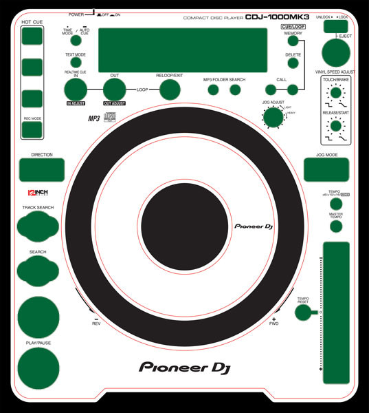 Pioneer CDJ-1000MK3 Skinz (PAIR) - Custom - 12inchSkinz