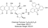 Chemical Structure Fluorescein Doxorubicin Conjugate including formula, exact mass, and molecular weight