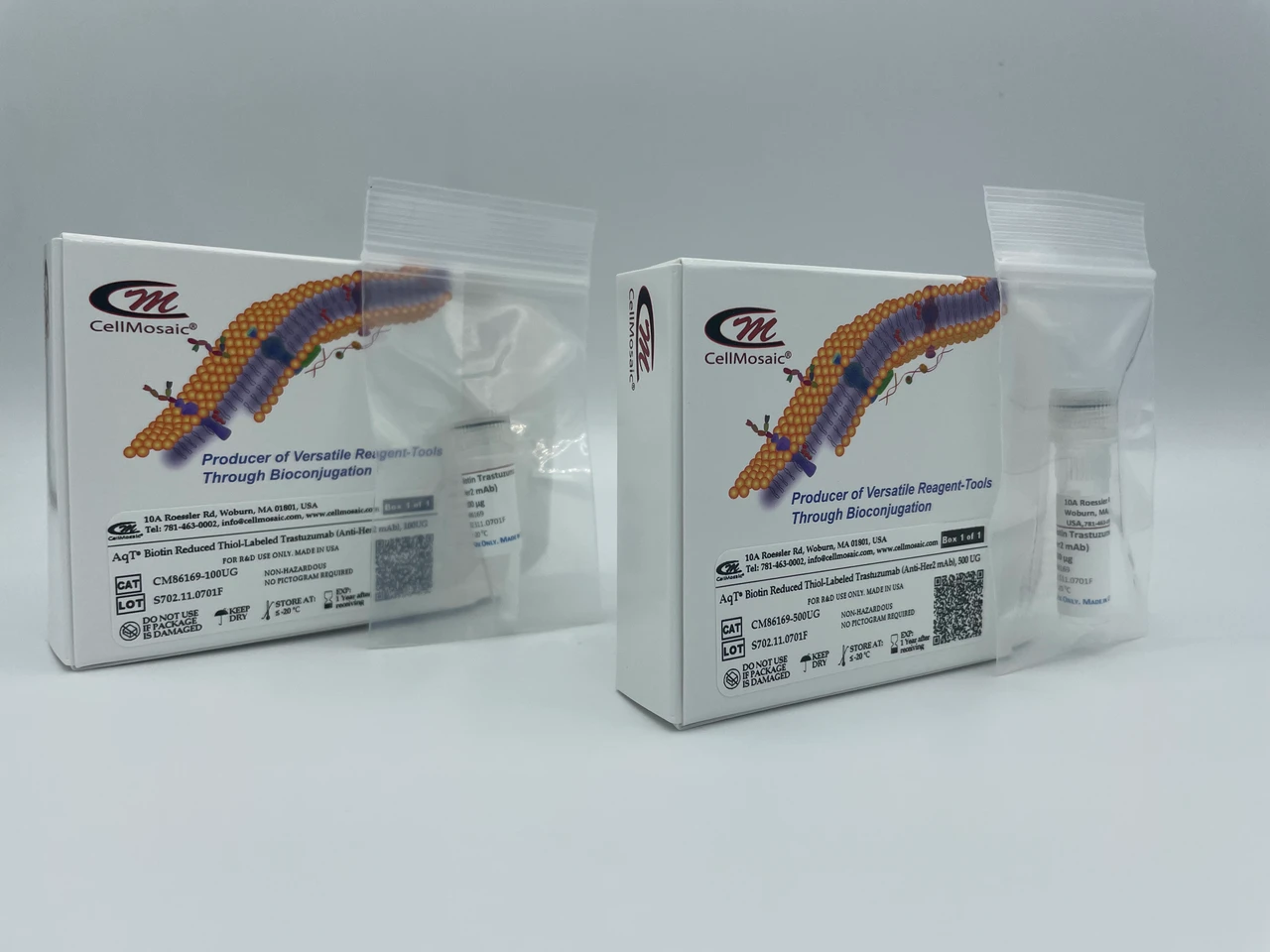 CM86169 AqT® biotinylated trastuzumab conjugate box packaging