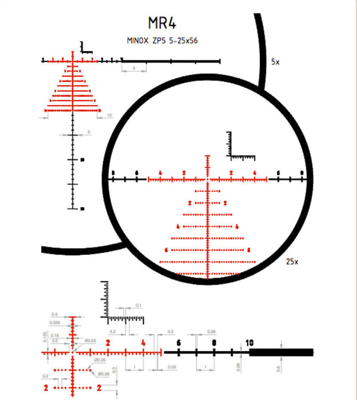 Minox ZP5 5-25x56 Rifle Scope - MR4 reticle