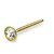 1.5 mm Gold Plated Sterling Silver Clear Color Nose Pins (52 pc box)