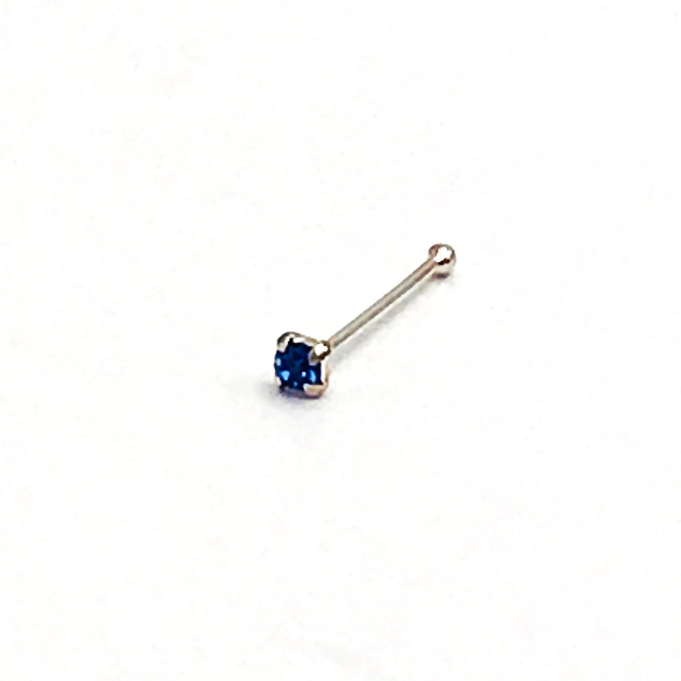 2 mm Sterling Silver Prong Set Multi Color Nose Pins YTC Group, Inc.