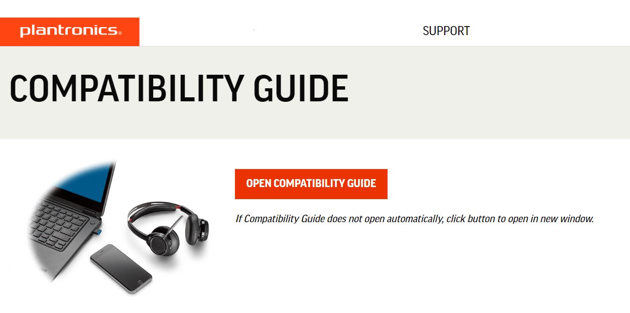 Plantronics Logo and link to compatability guide