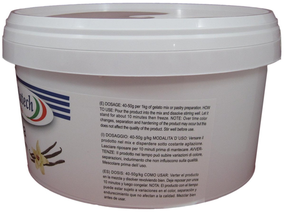 Gelatech Vanilla Flavoring Paste for Gelato, Ice Cream, Sorbetto, and Pastry.
