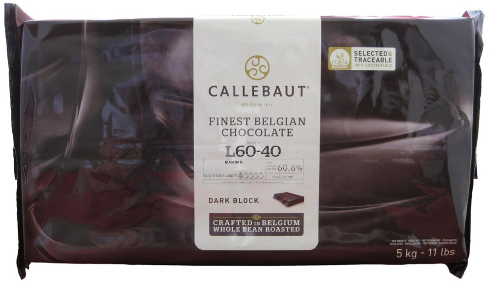 Callebaut L60-40 Dark Chocolate Couverture Block.