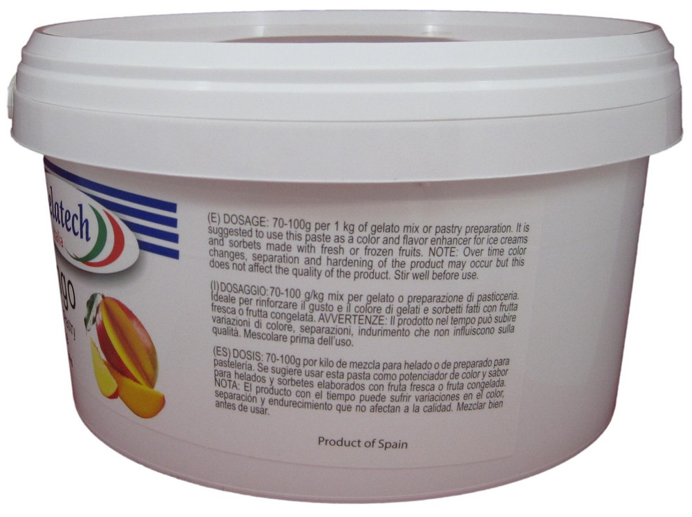 Gelatech Mango Flavoring Paste for Gelato, Ice Cream, Sorbetto, and Pastry.