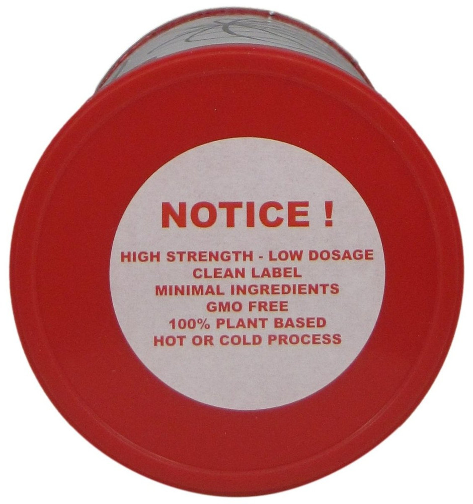 Top view of Cuisine Tech Uno stabilizer cylinder, showing the sealed lid, product code, and 1 lb net weight marking.