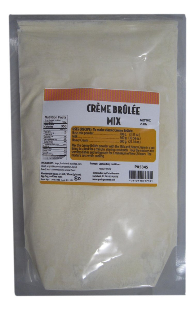 Pastry 1 Creme Brulee Mix for Baking and Pastry Use.