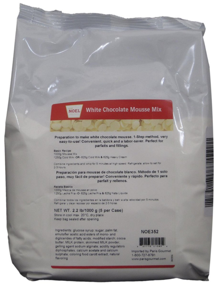 Cacao Noel White Chocolate Mousse Mix for Baking and Pastry Use.