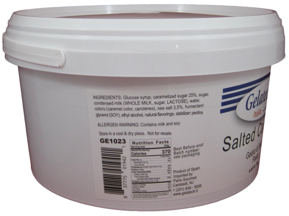 Gelatech Salted Caramel Flavoring Paste for Gelato, Ice Cream, Sorbetto, and Pastry.