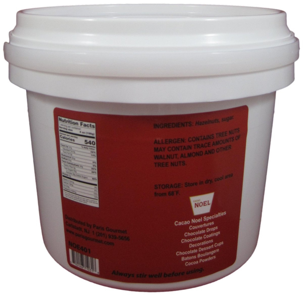 Cacao Noel 60% Hazelnut Praline Paste for Pastry, Baking, and Chocolate Making.