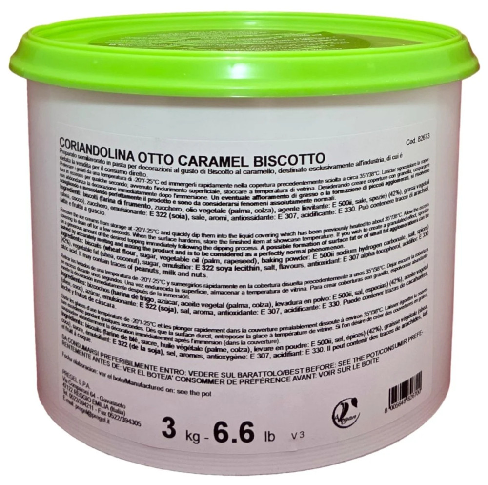 PreGel Otto Cookie Butter Coriandolina for Gelato and Ice Cream Use.