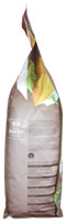 Side of Cacao Barry Blanc Satin white chocolate pistoles bag, 11 lbs, showing the bag gusset with product code and lot information.