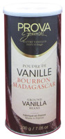 Front of Prova Gourmet Madagascar Bourbon vanilla bean powder bottle, 7.05 oz, showing the brown ground vanilla and French brand label.