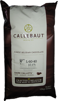 Callebaut L-60-40 60.6% Dark Chocolate Callets 22 Lbs.