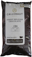 Callebaut C811 53.1% Dark Chocolate Callets 22 Lbs.