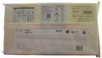 Back of Callebaut W2 white chocolate block wrapper, 11 lbs, showing the ingredient panel, nutrition information, and storage guidance.