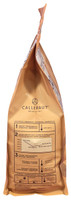 Opposite side of Callebaut Gold caramel chocolate callets bag, 5.5 lbs, showing the bag gusset with Callebaut branding.