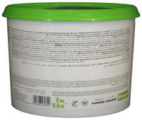 Side panel of PreGel Caffe Costa d'Oro espresso gelato flavoring paste bucket, showing the ingredient list, nutrition information, and usage notes.