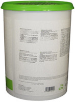 Side panel of PreGel Roasted Almond gelato flavoring paste bucket, showing additional product information, allergen statement, and batch details.