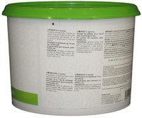 Side panel of PreGel Green Mint flavoring paste bucket, showing additional product information, allergen statement, and batch details.