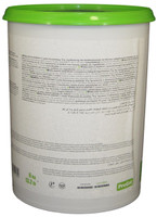 Side panel of PreGel Malaga rum raisin flavoring paste bucket, showing additional product information, allergen statement, and batch details.