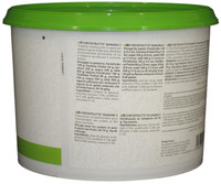 Side panel of PreGel Banana Fortefrutto gelato flavoring paste bucket, showing additional product information, allergen statement, and batch details.