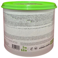 Side panel of PreGel Bubble Gum gelato flavoring paste bucket, showing the ingredient list and nutrition information in multiple languages.