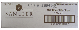 Vanleer Milk Chocolate Chips 1000 Count 22 Lbs.