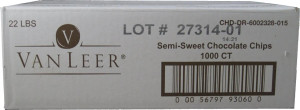 Vanleer Semi-Sweet Chocolate Chips 1000 Count 22 Lbs.