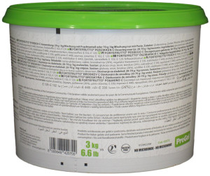 Side panel of PreGel Peach Fortefrutto gelato flavoring paste bucket, showing the ingredient list, nutrition information, and usage notes.