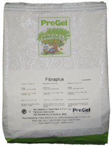 Front of PreGel Fibraplus gelato texture enhancer bag, 2.2 lb size, showing the product label and PreGel branding.