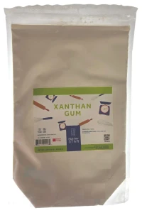 Front of Pastry Star Xanthan Gum resealable pouch, 1 lb size, displaying the product label for the off white thickening and stabilizing powder.