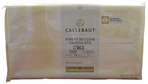 Callebaut CW2 White Chocolate Couverture Block.