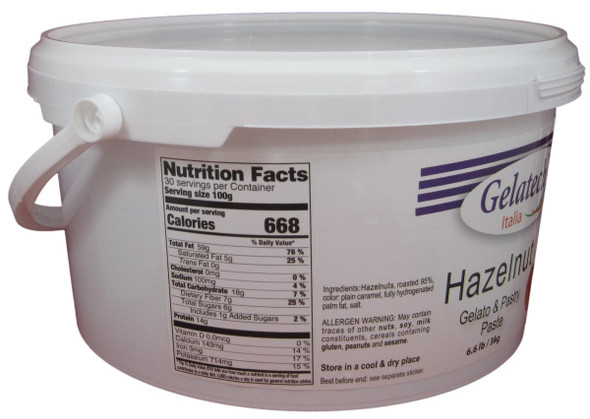 Gelatech Hazelnut Puro Flavoring Paste for Gelato, Ice Cream, Sorbetto, and Pastry.