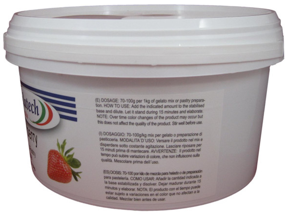 Gelatech Strawberry Flavoring Paste for Gelato, Ice Cream, Sorbetto, and Pastry.