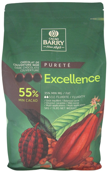 'Excellence' 55% Dark Chocolate Pistoles - 11 Lbs