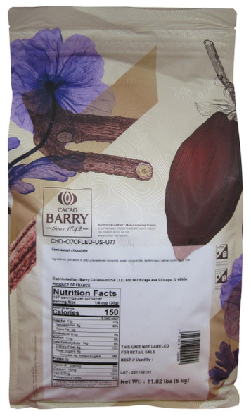 Cacao Barry Fleur de Cao Dark Chocolate Couverture.