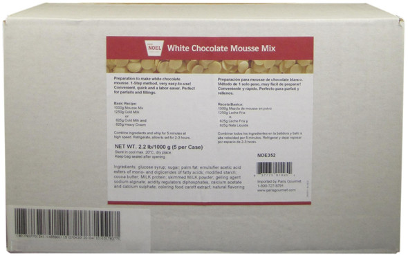 Cacao Noel White Chocolate Mousse Mix for Baking and Pastry Use.