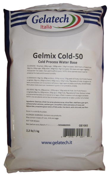 Gelatech Gelmix Cold 50 Gelato Base for both Gelato and Ice Cream Use.
