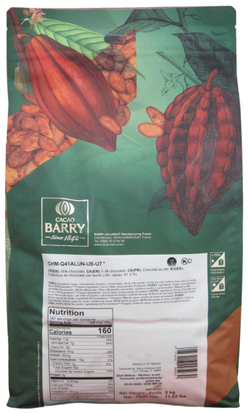 Cacao Barry Alunga 41% Milk Chocolate Pistoles 11 Lbs. Cacao Barry Alunga 41% Milk Chocolate Pistoles 11 Lbs.