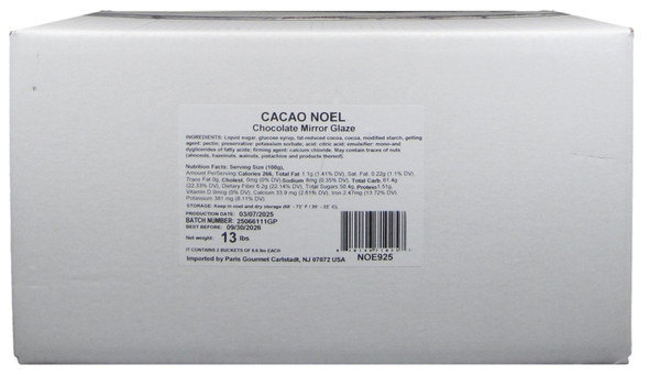 Cacao Noel Chocolate Mirror Glaze 13.2 Lbs.