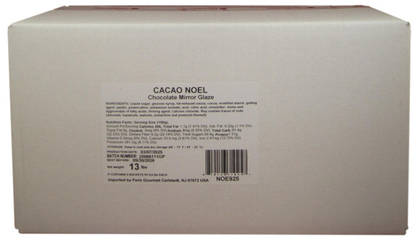Cacao Noel Chocolate Mirror Glaze for Baking and Pastry Use.