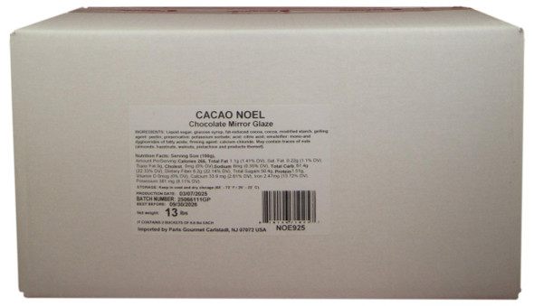 Cacao Noel Chocolate Mirror Glaze for Baking and Pastry Use.