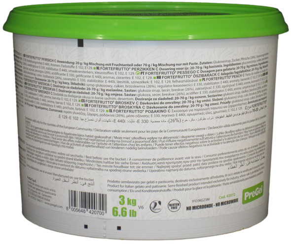 PreGel Peach Gelato Flavoring Paste Ingredients.