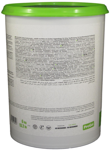 PreGel 'Cacaopat' Unsweetened Chocolate Gelato Flavoring Paste 13.2 Lbs